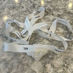 🎀 Chanel Camellia Flower Ribbon - White - 94 Inches - Exquisite Detail!